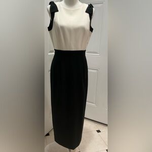☃️☃️NWT Talbots Women’s Maxi Black/White Shoulders Bows Details, Size 6